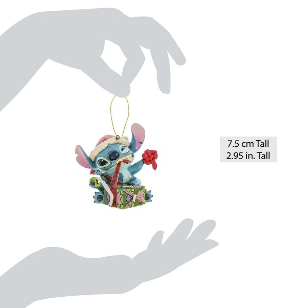 Adorno colgante de STITCH desenvolviendo un regalo - DISNEY TRADITIONS