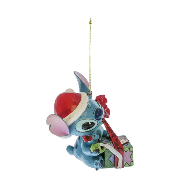 Adorno colgante de STITCH desenvolviendo un regalo - DISNEY TRADITIONS