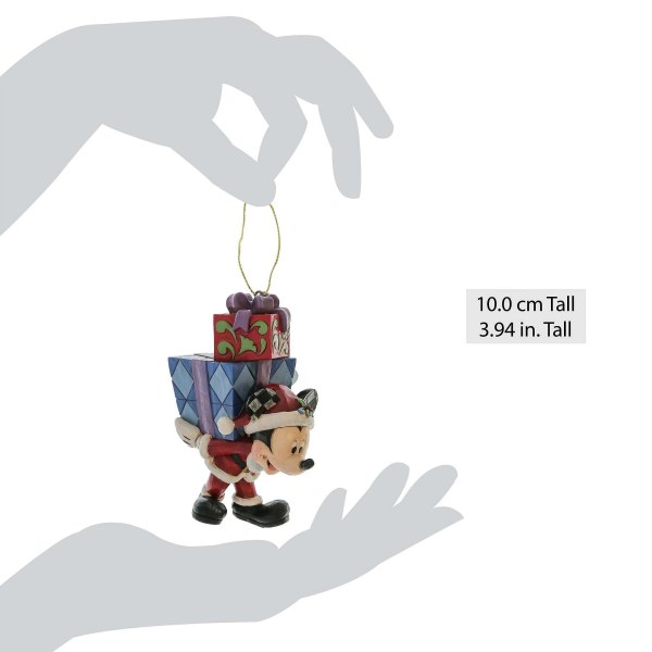 Adorno colgante de Mickey Mouse con regalos en la espalda - DISNEY TRADITIONS