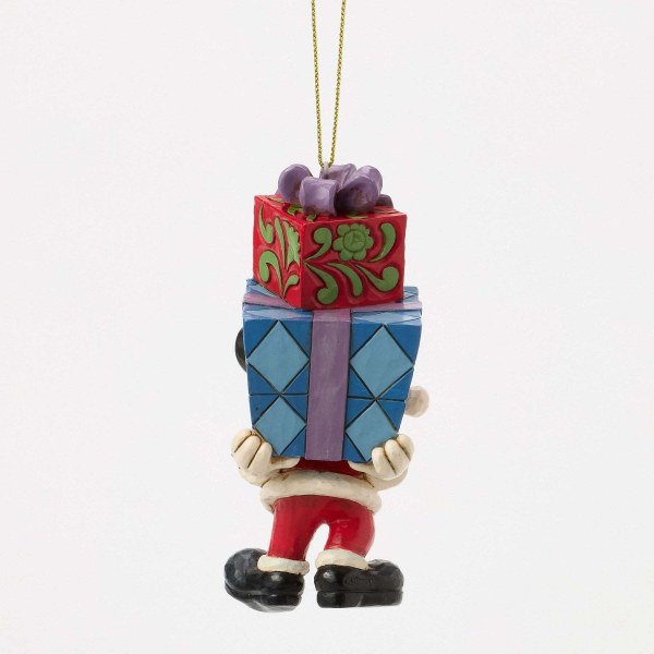 Adorno colgante de Mickey Mouse con regalos en la espalda - DISNEY TRADITIONS