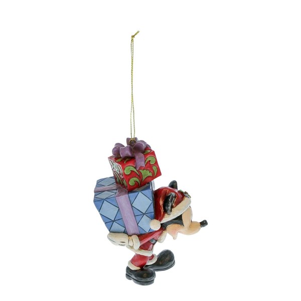 Adorno colgante de Mickey Mouse con regalos en la espalda - DISNEY TRADITIONS