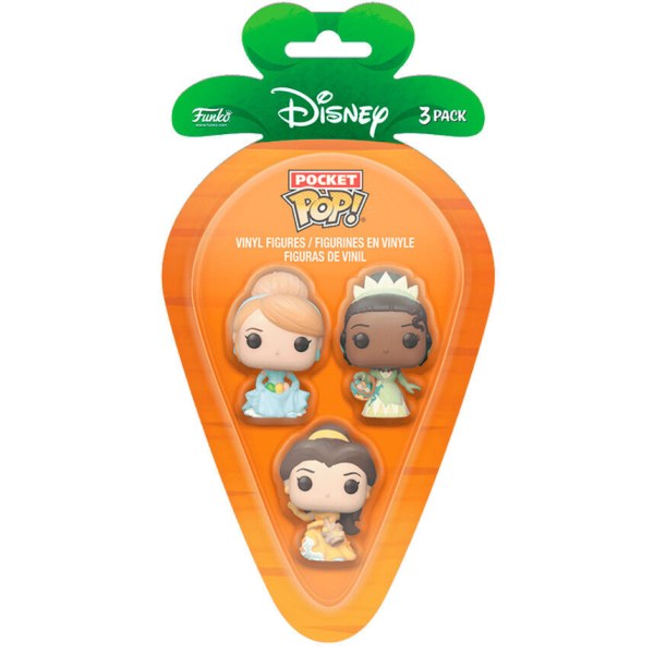 Blíster Carrot Pocket POP 3 figuras Disney Princesa Cenicienta Tiana Bella pascua