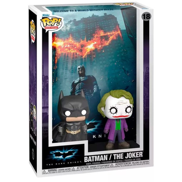 Póster de la película POP! de 18 figuras de DC Comics El Caballero Oscuro , Batman y Joker
