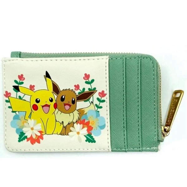 portatarjetas floral Pikachu y Eevee de Loungefly