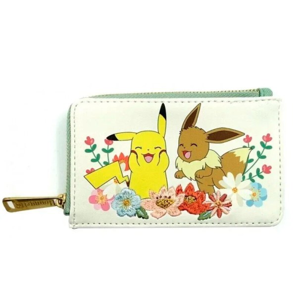 portatarjetas floral Pikachu y Eevee de Loungefly