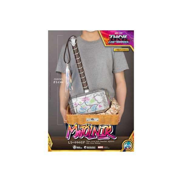 Marvel: Thor Love and Thunder - Estatua a escala 1: 1 de Mjolnir Love Version