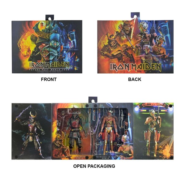 IRON MAIDEN - FIGURA DE ACCIÓN A ESCALA DE 7 CM - FUTURO PASADO GIRA MUNDIAL DEFINITIVA (Paquete de 2)