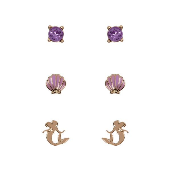 Set 3 pares de pendientes - Disney La Sirenita
