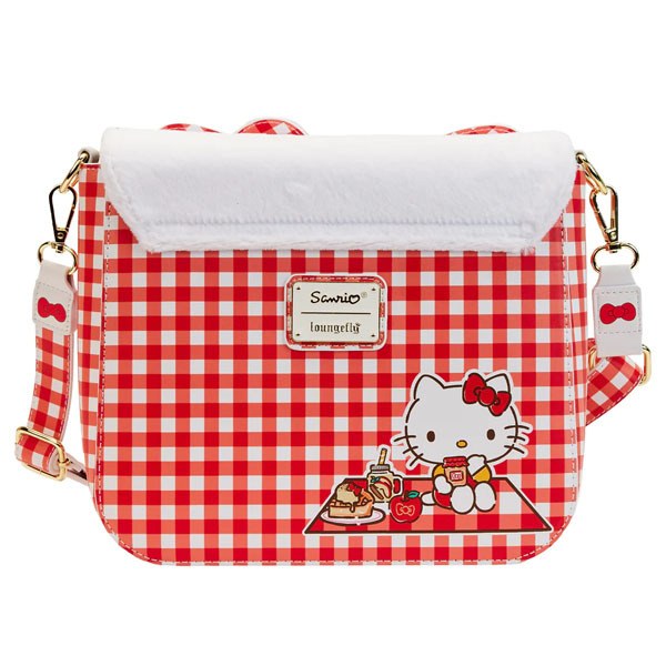 Bolsa de tela vichy grandes Loungefly de Hello Kitty para cosplay