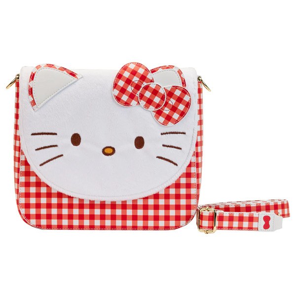 Bolsa de tela vichy grandes Loungefly de Hello Kitty para cosplay