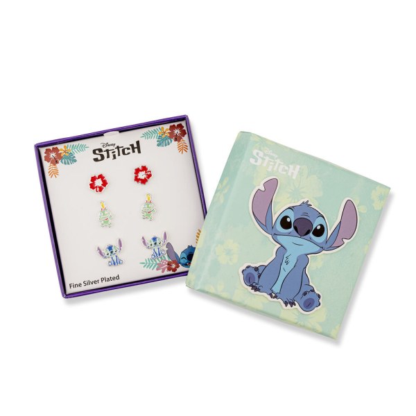 Set 3 pares de pendientes plata Stitch - Disney