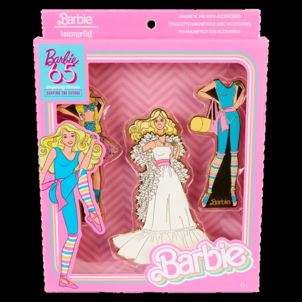 Set de pins magnéticos para muñecas de papel Barbie Loungefly del 65.º aniversario