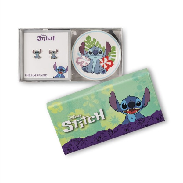 Pendientes + plato para joyas Stitch - Disney
