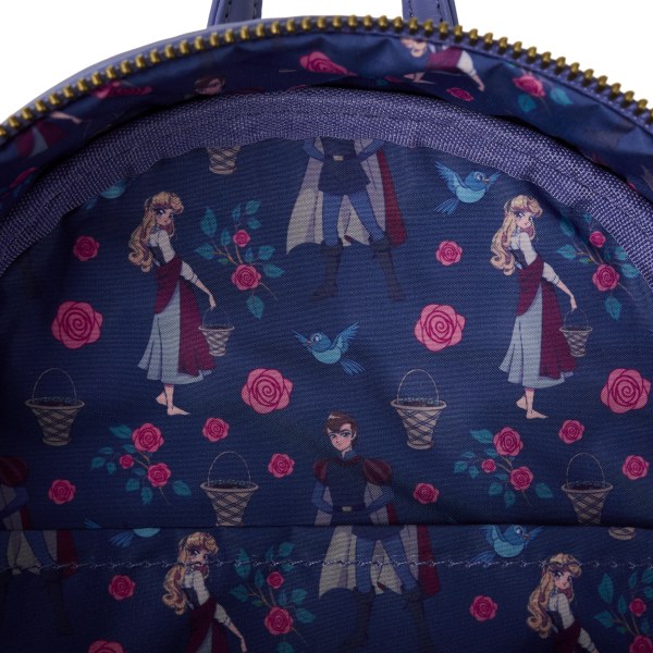MINI MOCHILA PRINCESA AURORA Y PRÍNCIPE FELIPE - LA BELLA DURMIENTE - DISNEY LOUNGEFLY