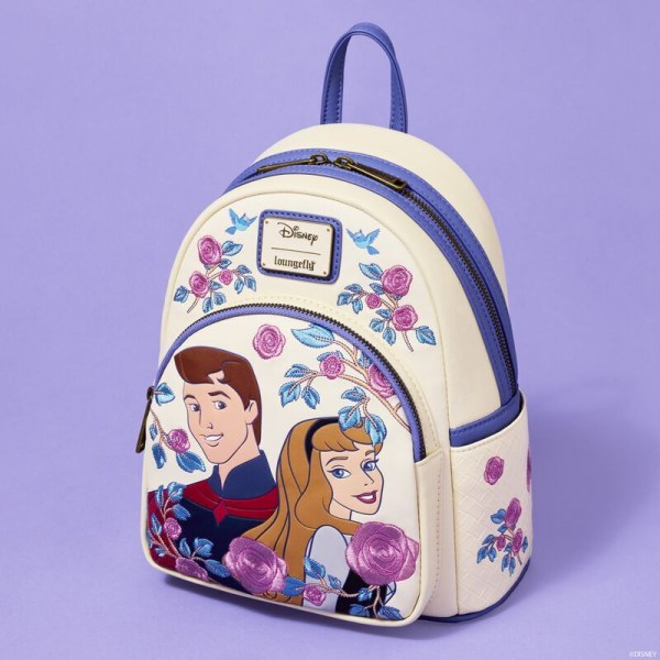 MINI MOCHILA PRINCESA AURORA Y PRÍNCIPE FELIPE - LA BELLA DURMIENTE - DISNEY LOUNGEFLY