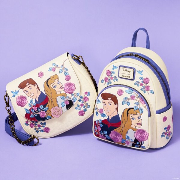 MINI MOCHILA PRINCESA AURORA Y PRÍNCIPE FELIPE - LA BELLA DURMIENTE - DISNEY LOUNGEFLY