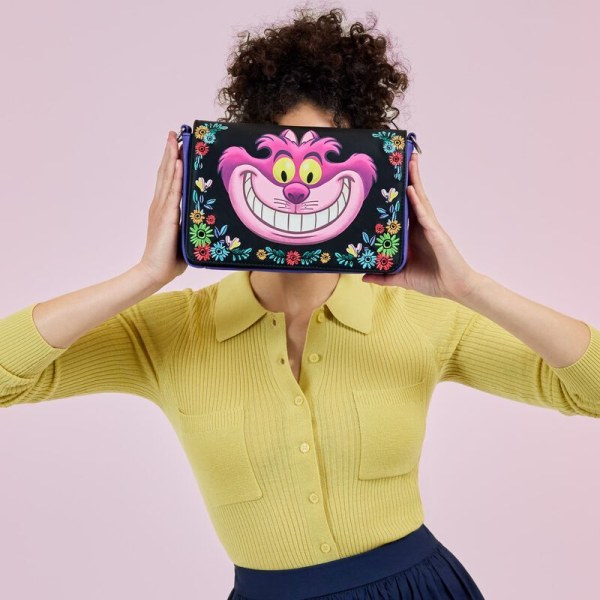 EL GATO RISON BOLSO BANDOLERA FLORAL GATO DE CHESHIRE - ALICIA EN EL PAÍS DE LAS MARAVILLAS - DISNEY LOUNGEFLY