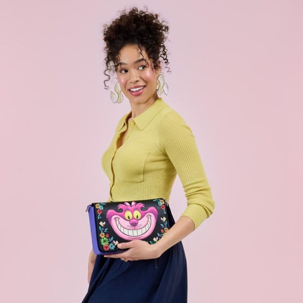 EL GATO RISON BOLSO BANDOLERA FLORAL GATO DE CHESHIRE - ALICIA EN EL PAÍS DE LAS MARAVILLAS - DISNEY LOUNGEFLY