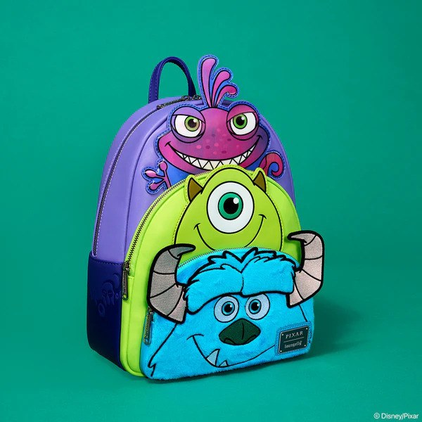 MOCHILA DE TRIPLE MOCHILAS DE MONSTRUOS INC - DISNEY-PIXAR LOUNGEFLY