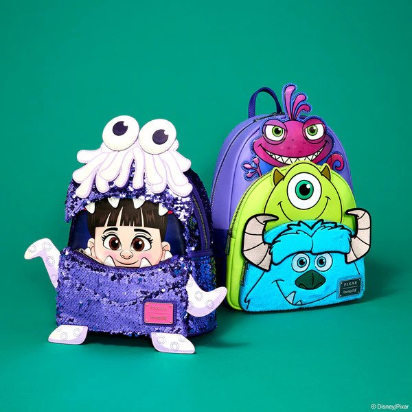 MOCHILA DE TRIPLE MOCHILAS DE MONSTRUOS INC - DISNEY-PIXAR LOUNGEFLY