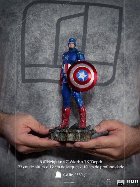 Estatuilla de La Saga del 10 1 Capitán América Batalla de NY 23 cm