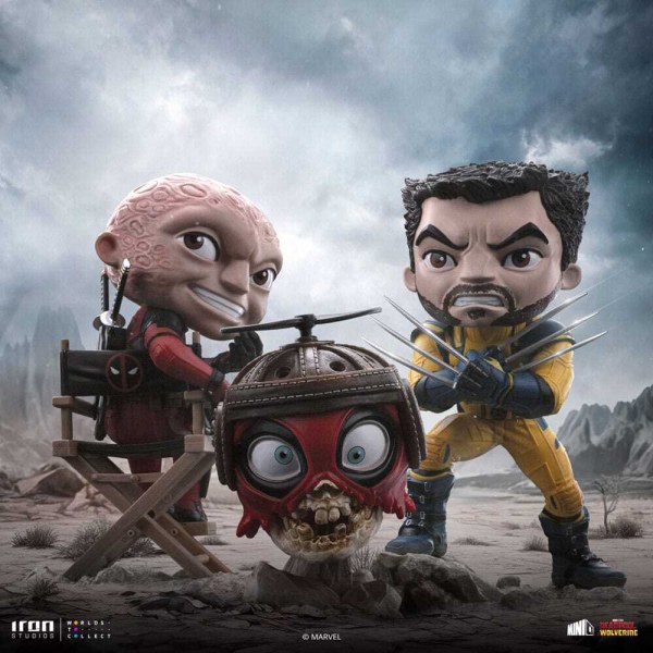 Figura de Deadpool y Wolverine Mini Co. PVC Deadpool y Wolverine set Unmasked 14 cm