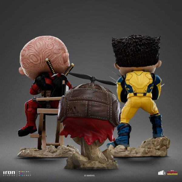 Figura de Deadpool y Wolverine Mini Co. PVC Deadpool y Wolverine set Unmasked 14 cm