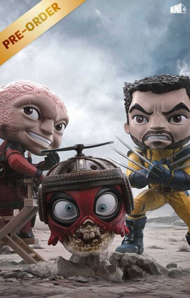 Figura de Deadpool y Wolverine Mini Co. PVC Deadpool y Wolverine set Unmasked 14 cm