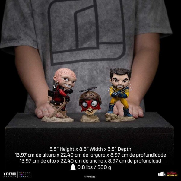 Figura de Deadpool y Wolverine Mini Co. PVC Deadpool y Wolverine set Unmasked 14 cm