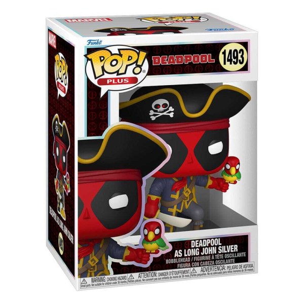 Figura de vinilo Marvel POP! 1493 Plus Deadpool como Long John Silver 9 cm