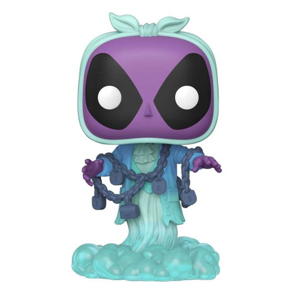 Figura de vinilo Marvel POP! 1494 Plus Deadpool como Jacob Marley 9 cm