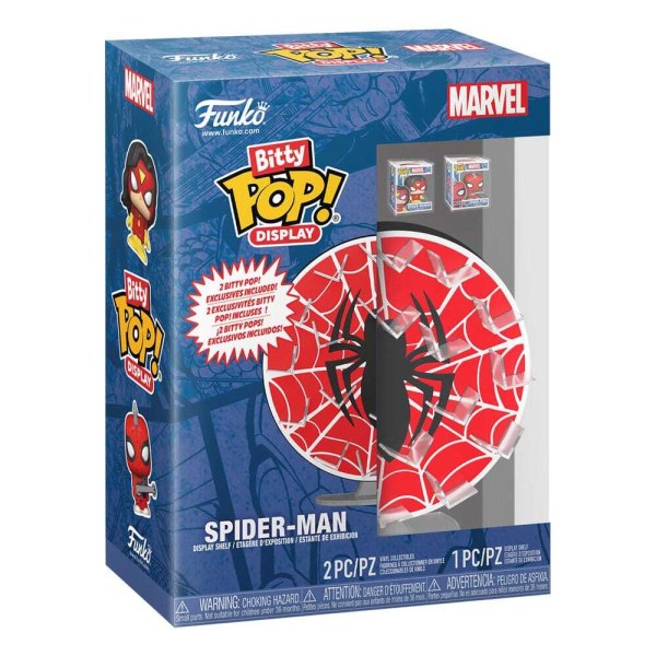 Expositor Marvel Bitty POP! con 2 Figuras de vinilo de Hombre Araña Web