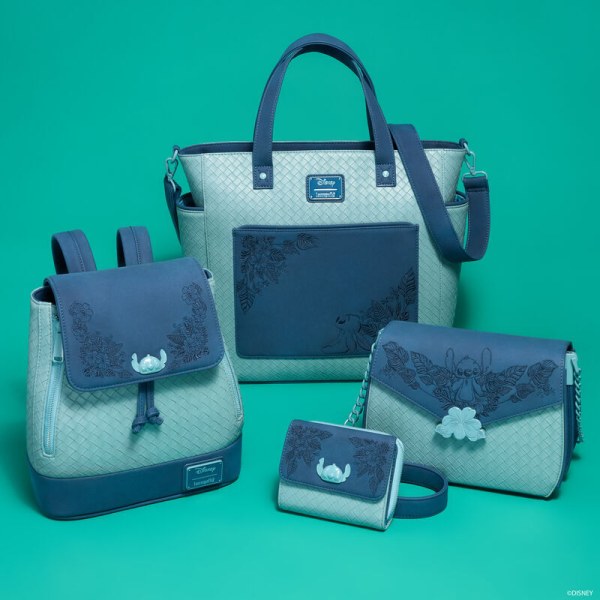 Mini Mochila con cordón y bordado floral Stitch - DISNEY LOUNGEFLY