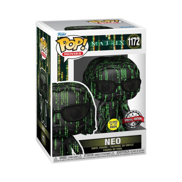 Matrix 4 Pop! 1172 Neo Coded Brilla en la oscuridad Exclusivo
