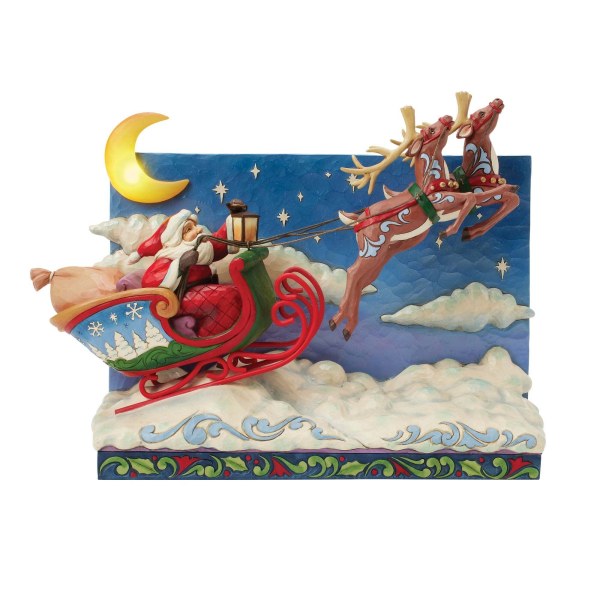 TRINEO DE PAPÁ NOEL CON RENOS MUSICAL LED - HEARTWOOD CREEK