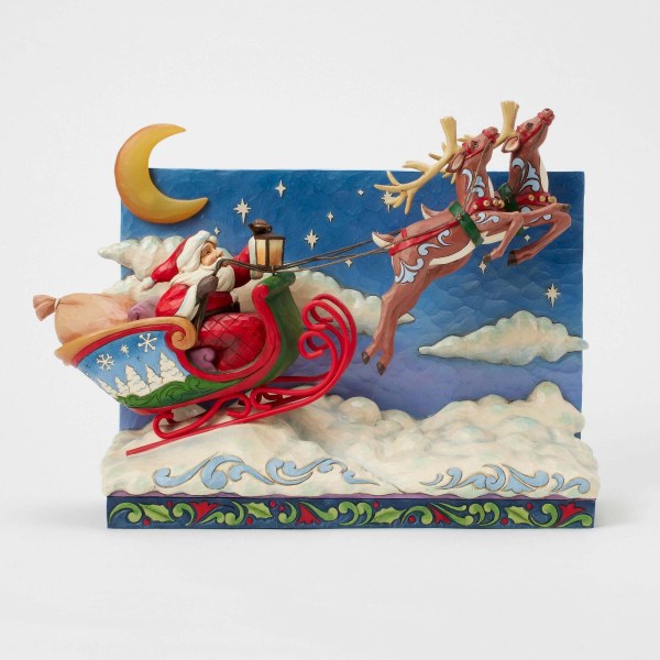 TRINEO DE PAPÁ NOEL CON RENOS MUSICAL LED - HEARTWOOD CREEK