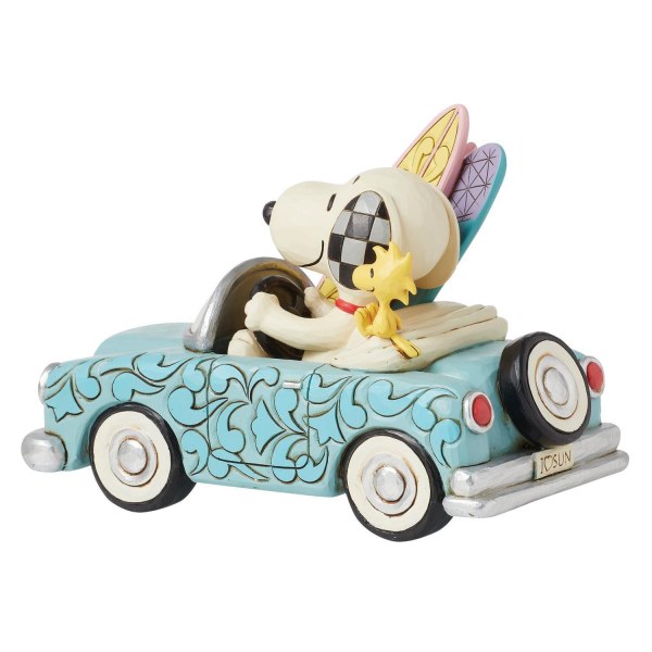 Snoopy y Woodstock surfeando en el coche - Peanuts