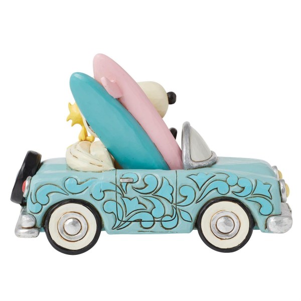 Snoopy y Woodstock surfeando en el coche - Peanuts