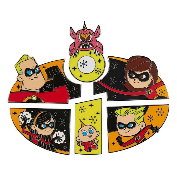 Pin de esmalte Loungefly Disney Pixar Los Increíbles: Caja Misterio de rompecabezas