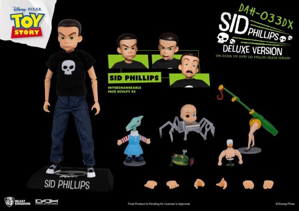 Figura Toy Story Dynamic Action Heroes Sid Phillips Versión Deluxe 14 cm