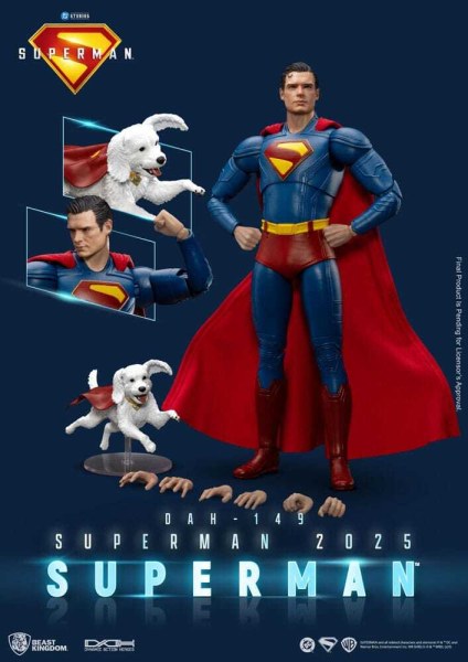 Superman (2025) Figura de Superman y Krypto 21 cm