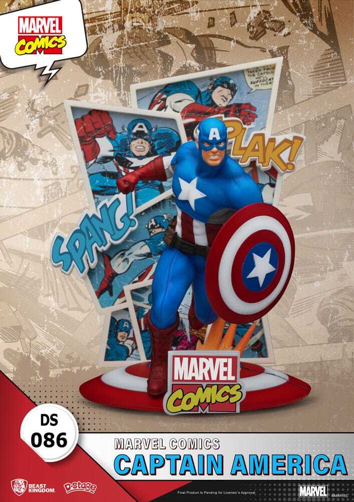 Diorama de PVC Marvel Comics D-Stage Capitán América 16 cm