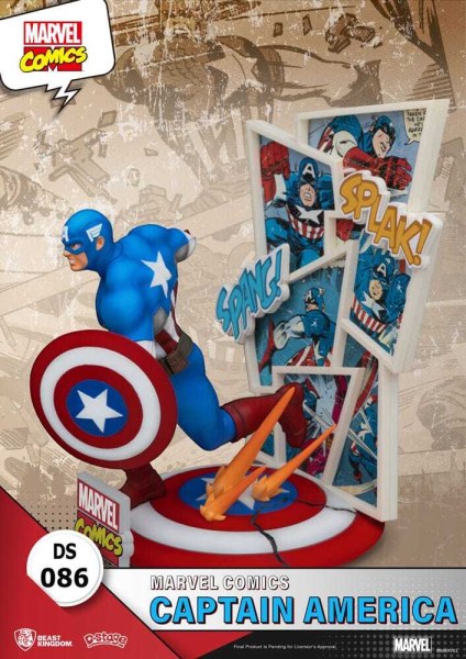 Diorama de PVC Marvel Comics D-Stage Capitán América 16 cm