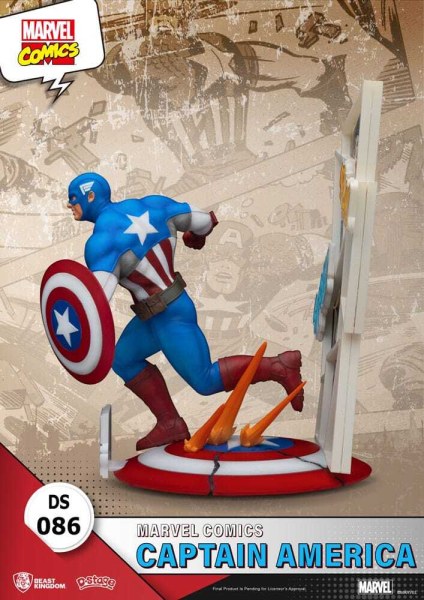 Diorama de PVC Marvel Comics D-Stage Capitán América 16 cm