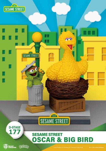 Estatuilla de PVC de Plaza Sésamo D-Stage Oscar & Big Bird 12 cm