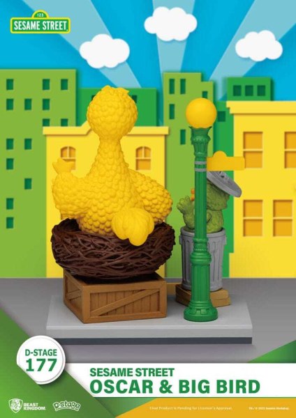 Estatuilla de PVC de Plaza Sésamo D-Stage Oscar & Big Bird 12 cm