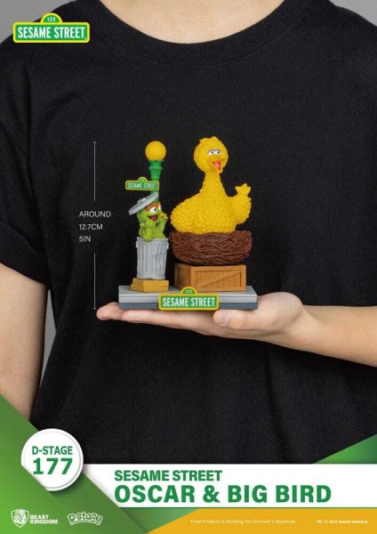 Estatuilla de PVC de Plaza Sésamo D-Stage Oscar & Big Bird 12 cm