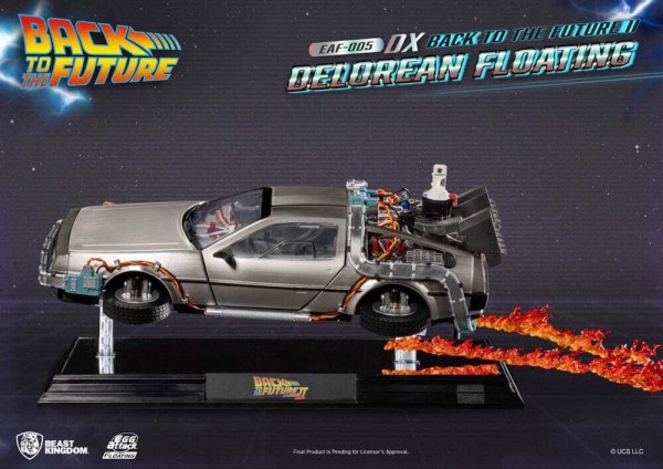 Estatuilla de Regreso al Futuro Ataque de Huevo Flotante Regreso al Futuro II DeLorean Versión Deluxe heo Exclusiva UE 20 cm