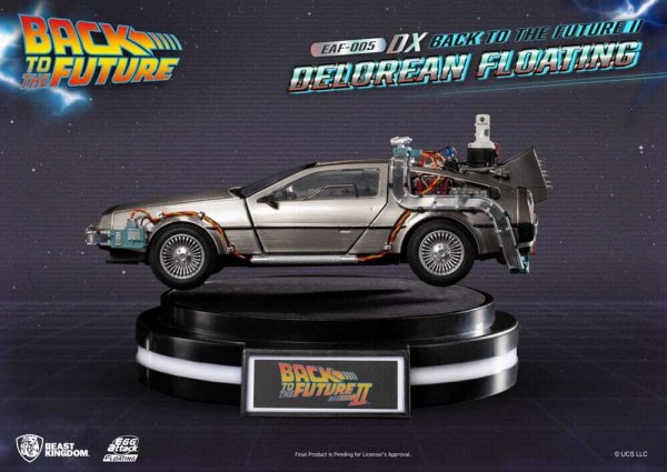 Estatuilla de Regreso al Futuro Ataque de Huevo Flotante Regreso al Futuro II DeLorean Versión Deluxe heo Exclusiva UE 20 cm