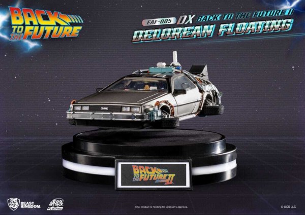 Estatuilla de Regreso al Futuro Ataque de Huevo Flotante Regreso al Futuro II DeLorean Versión Deluxe heo Exclusiva UE 20 cm